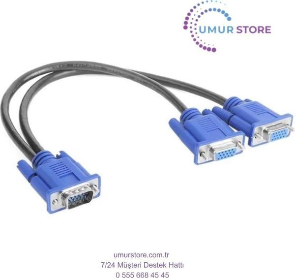 VGA Y Kablo VGA Splitter Kablo 2 Li VGA Çoklayıcı Kablo - Image 1
