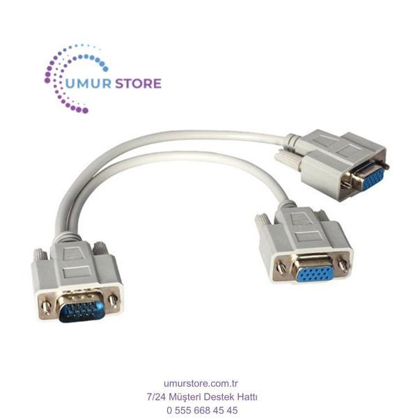 x VGA Erkek / 2 x VGA Dişi 30 cm VGA Çatal Kablo - Image 1