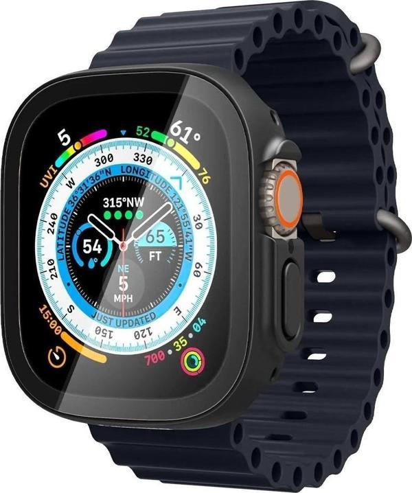 Spigen Apple Watch 49mm (Ultra 2/1) Kılıf Thin Fit 360 + Cam Ekran Koruyucu Black - ACS05558 - Image 1