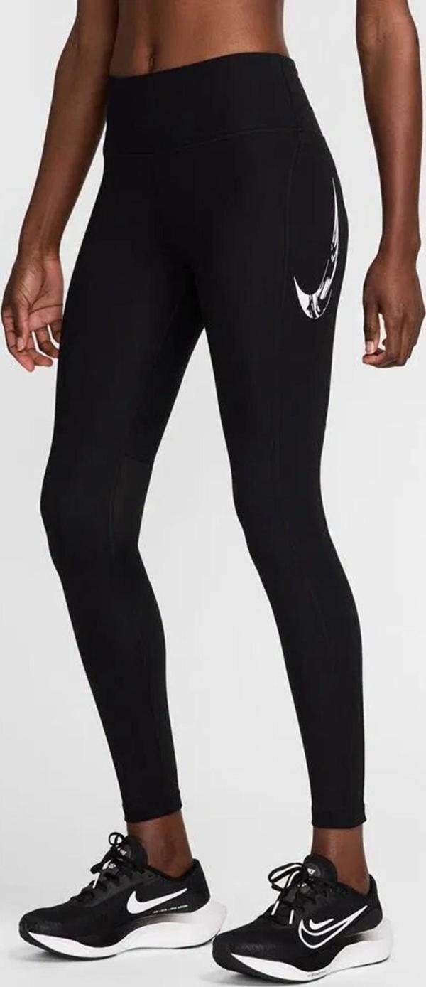 Nike Dri Fit Fast Mid Rise 7/8 Leggings Tight Kadın 3 Cepli Spor Tayt Siyah - Image 1