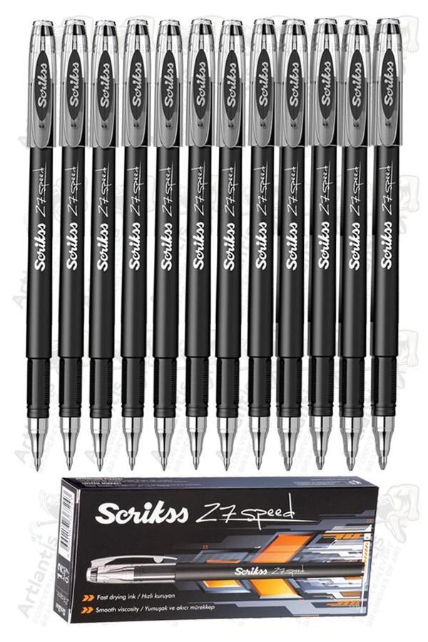 Siyah Pilot Kalem Speed 27 12 Adet Scrikss Pilot Kalem 0.7 mm Roller Uçlu Pilot Kalem İnce Uçlu Likit Mürekkepli Pilot - Image 1