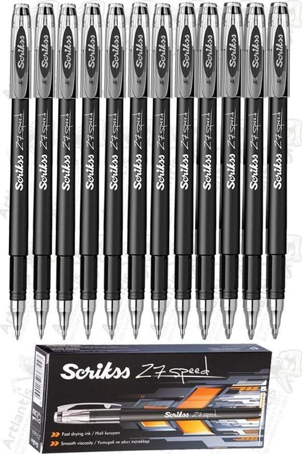 Siyah Pilot Kalem Speed 27 12 Adet Scrikss Pilot Kalem 0.7 mm Roller Uçlu Pilot Kalem İnce Uçlu Likit Mürekkepli Pilot - Image 1