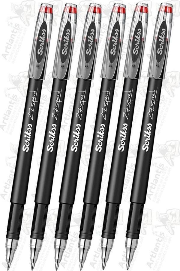 Kırmızı Pilot Kalem Speed 27 6 Adet Scrikss Pilot Kalem 0.7 mm Roller Uçlu Pilot Kalem İnce Uçlu Likit Mürekkepli Pilot - Image 1
