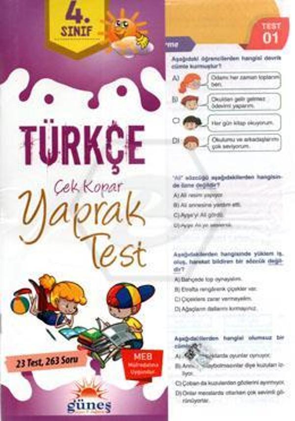 Güneş Yayınları 4. Sınıf Türkçe Yaprak Test - Güneş Yayınları - Image 1