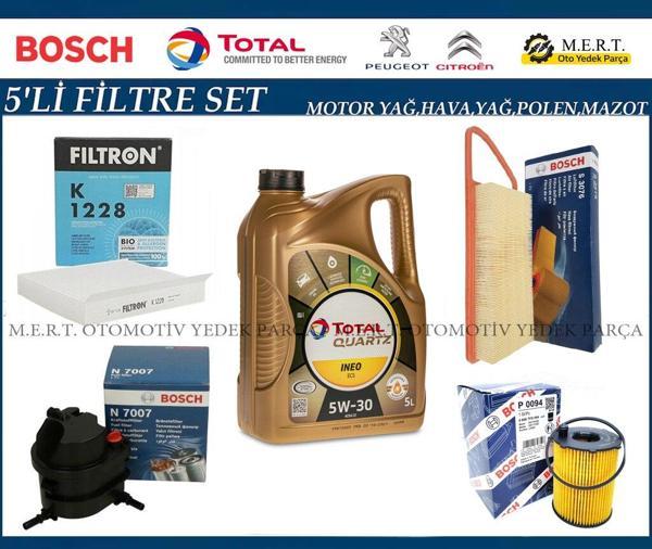Peugeot Bipper 1.4 Hdi Filtre Bakım Seti + Motor Yağı - Image 1