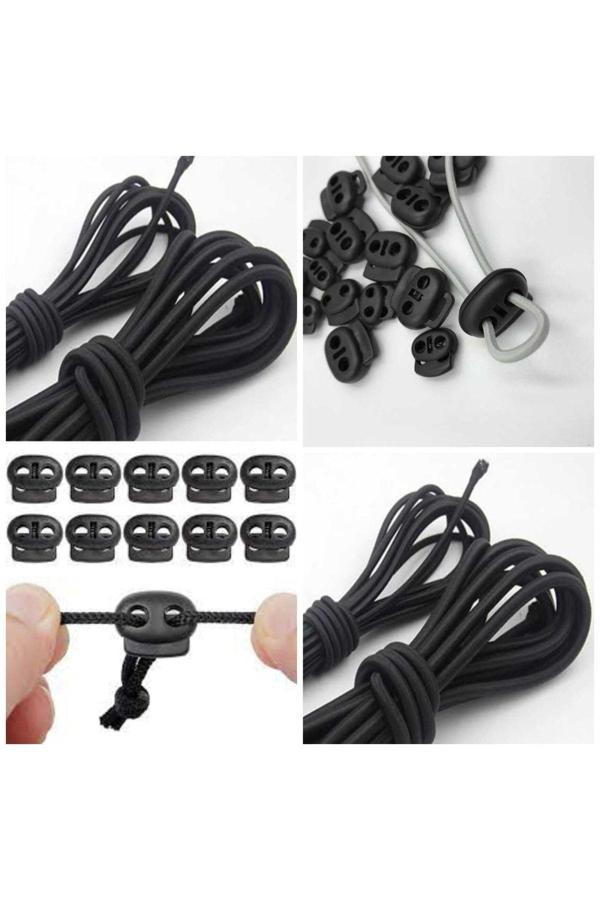Mor Salkım Home Yuvarlak Lastik Ip 2,5 Mm Lastik 15 Metre +20 Adet Kordon Ip Stoperi - Image 1