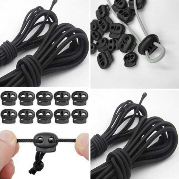 Mor Salkım Home Yuvarlak Lastik Ip 2,5 Mm Lastik 15 Metre +20 Adet Kordon Ip Stoperi - Image 1