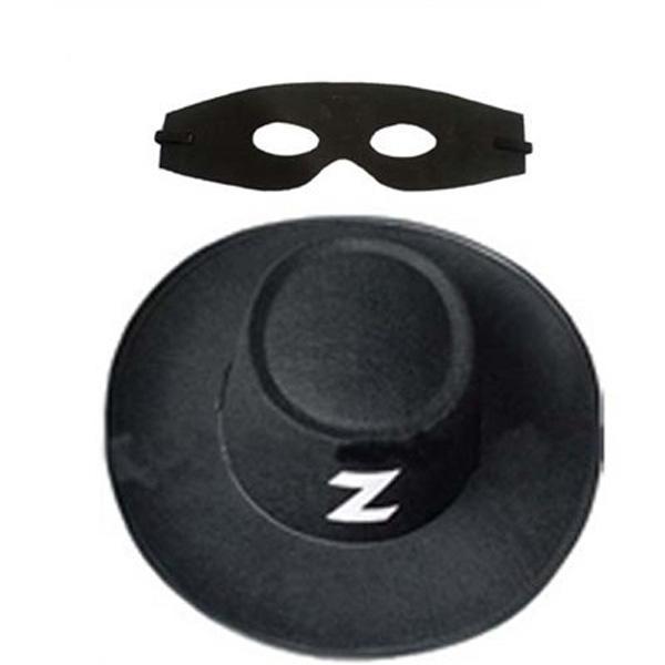 Zorro Şapka Maske Set Yetişkin - Image 1