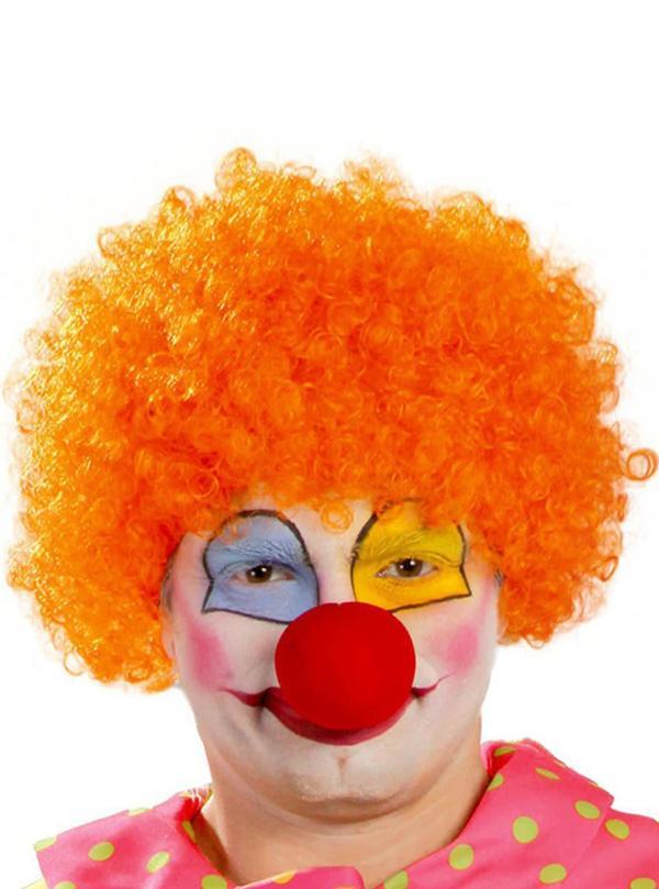 Turuncu Renk Kıvırcık Afro Palyaço Seti - Image 1