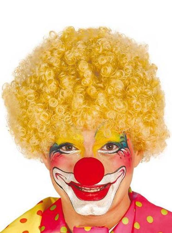 Sarı Renk Kıvırcık Afro Palyaço Seti - Image 1