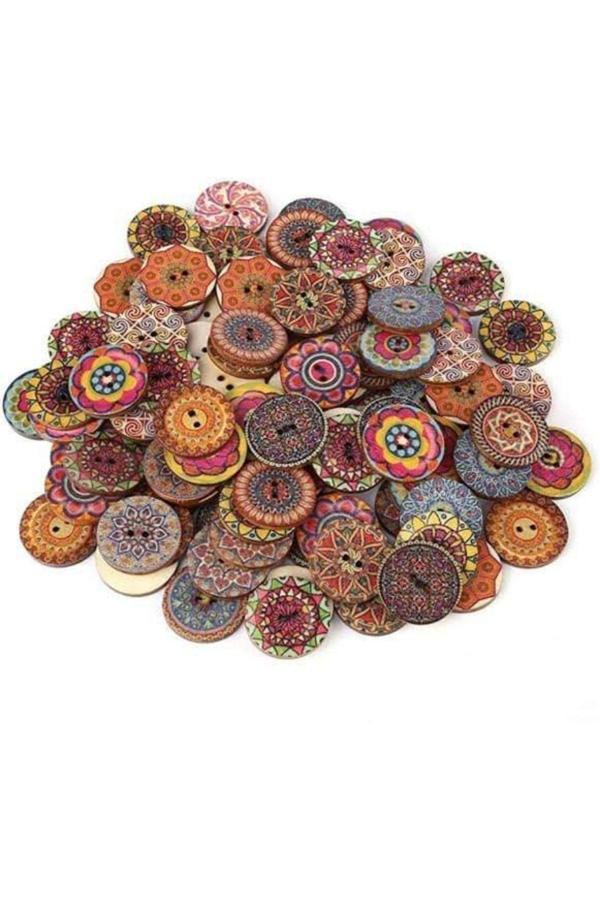 Mor Salkım Home Retro Dügme 2,0 Cm 10 Adet (2,0 Cm 10 Adet ) - Image 1