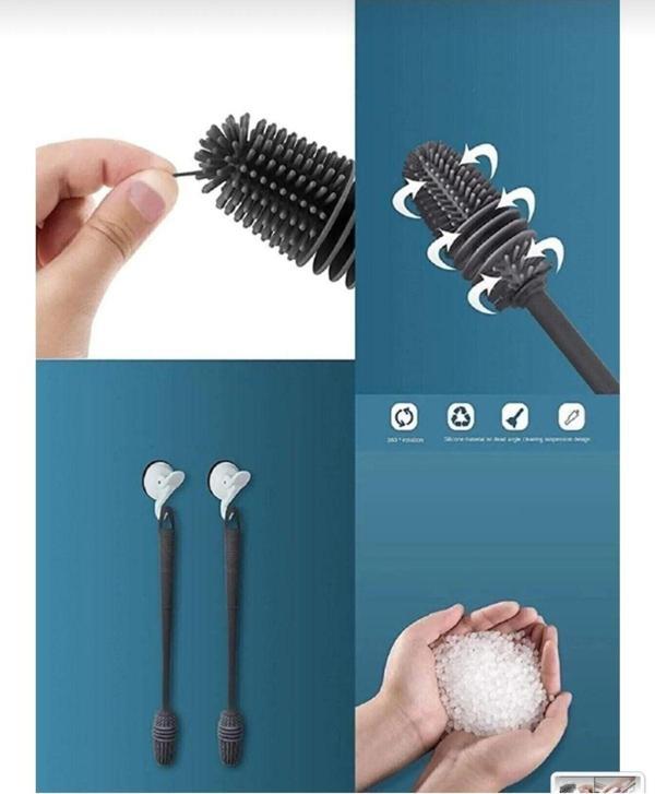Mor Salkım Home Silikon Biberon Temizleme Ve Uzun Vazo Ve Bardak Temizleme Fırçası 1 Adet - Image 1