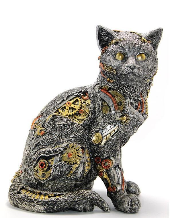 Steampunk Polyester Kedi Figürü Model 2  - Image 1
