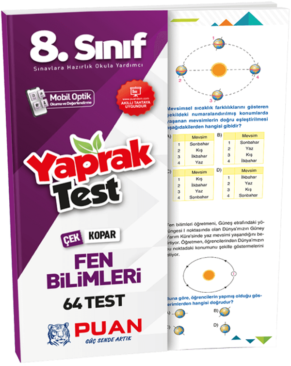 Puan Yayınları 8. Sınıf Fen Bilimleri Çek Kopart Test - Puan Yayınları - Image 1