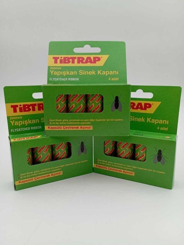 TİBTRAP ZEHİRSİZ SİNEK KAPANI / SİNEK YAPIŞKANI 4*9.5 gr 3 ADET - Image 1