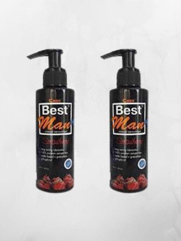 Bestman Çilekli Vajinal Anal Kullanıma Uygun Jel 2li 150ml+150ml - Image 1