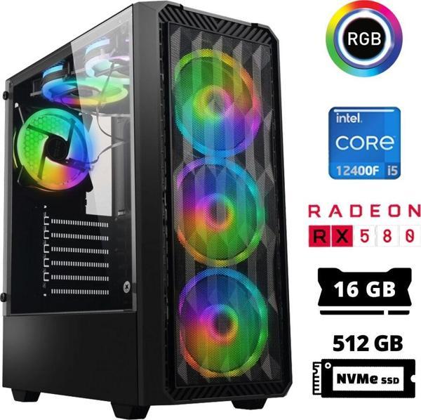 Xaser Abyss X1 i5 12400F 16GB Ram 512GB M.2 NVMe SSD 8GB RX580 256Bit Masaüstü Oyuncu Bilgisayarı - Image 1