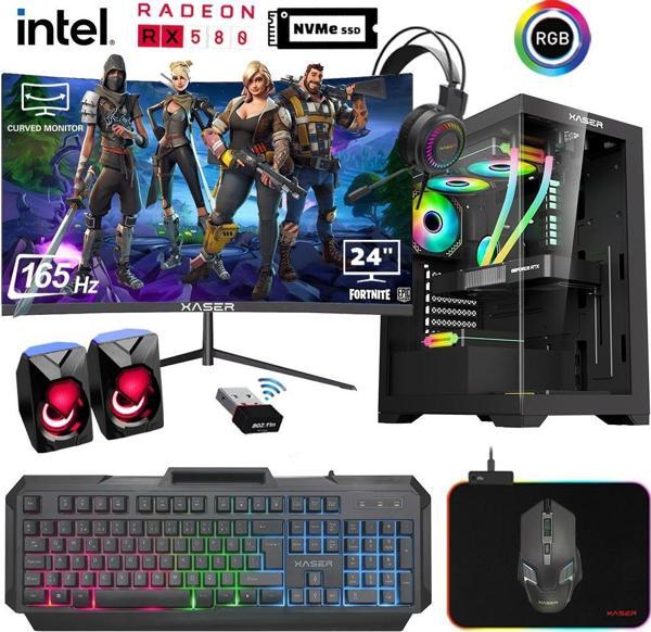 Xaser Xsr929 i5 6400 16GB Ram 512GB M.2 NVMe SSD 8GB RX580 23.8" 165Hz Curved  Oyuncu Bilgisayarı - Image 1