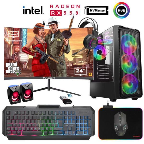 Xaser Xsr931 i5 4590 16GB Ram 1TB M.2 NVMe SSD 4GB RX550 Ekran Kartı 24" Curved Oyuncu Bilgisayarı - Image 1
