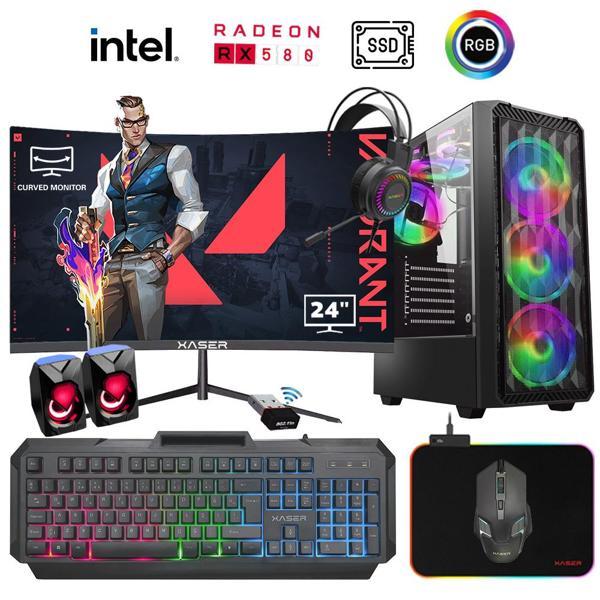 Xaser Xsr934 i5 4590 16GB Ram 1TB SSD 8GB RX580 24" Curved Masaüstü Oyuncu Bilgisayarı - Image 1
