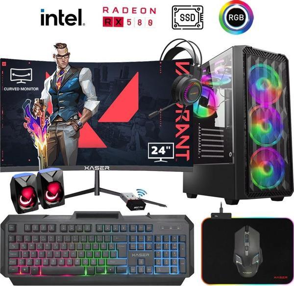 Xaser Xsr934 i5 4590 16GB Ram 1TB SSD 8GB RX580 24" Curved Masaüstü Oyuncu Bilgisayarı - Image 1