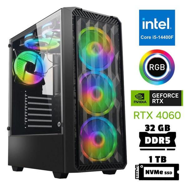 Xaser Xsr959 i5 14400F 32GB DDR5 Ram 1TB M.2 NVMe SSD 8GB RTX4060 Masaüstü Oyuncu Bilgisayarı - Image 1