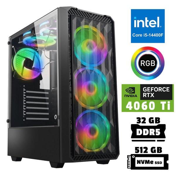 Xaser Xsr960 i5 14400F 32GB DDR5 Ram 512GB M.2 NVMe SSD 8GB RTX4060 Ti Masaüstü Oyuncu Bilgisayarı - Image 1
