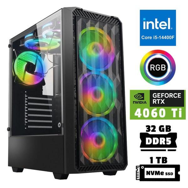 Xaser Xsr961 i5 14400F 32GB DDR5 Ram 1TB M.2 NVMe SSD 8GB RTX4060 Ti Masaüstü Oyuncu Bilgisayarı - Image 1