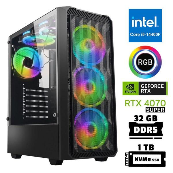 Xaser Xsr963 i5 14400F 32GB DDR5 Ram 1TB M.2 NVMe SSD 12GB RTX4070 SUPER Masaüstü Oyuncu Bilgisayarı - Image 1