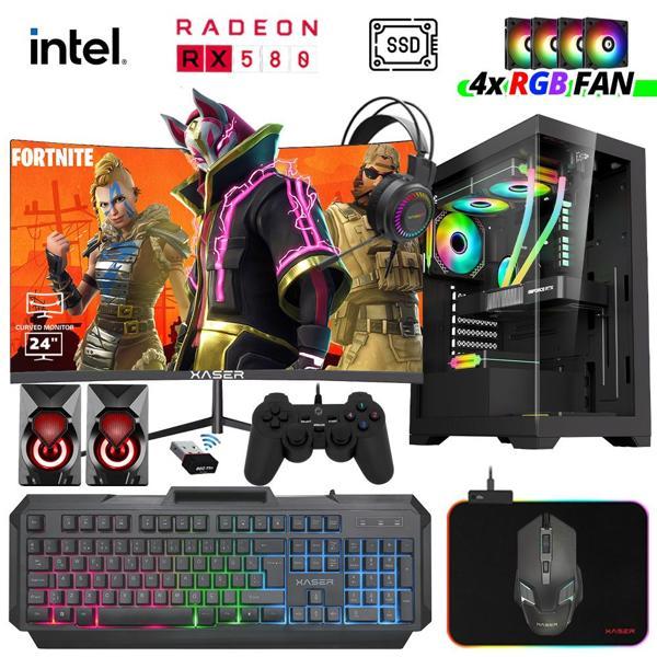 Xaser Xsr974 i5 3470 16GB Ram 512GB SSD 8GB RX580 23.8" Curved Masaüstü Oyuncu Bilgisayarı - Image 1