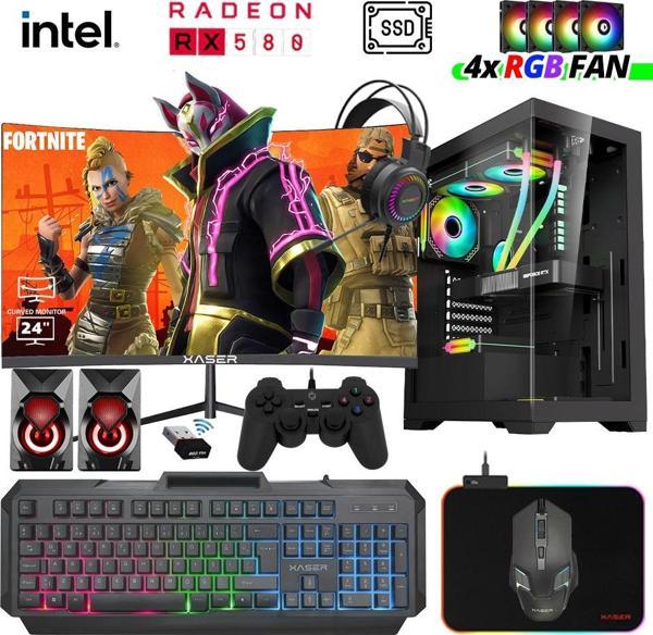 Xaser Xsr976 i5 4590 16GB Ram 512GB SSD 8GB RX580 23.8" Curved Masaüstü Oyuncu Bilgisayarı - Image 1