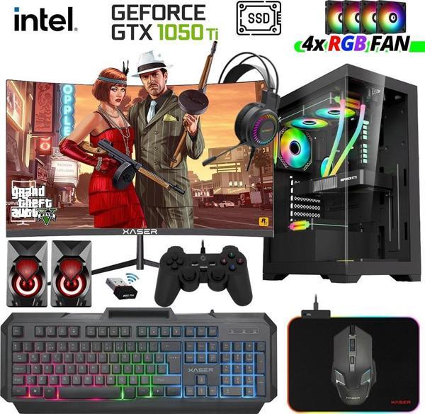 Xaser Xsr984 i7 4770 16GB Ram 512GB SSD 4GB GTX1050 Ti 23.8" Curved Masaüstü Oyuncu Bilgisayarı - Image 1