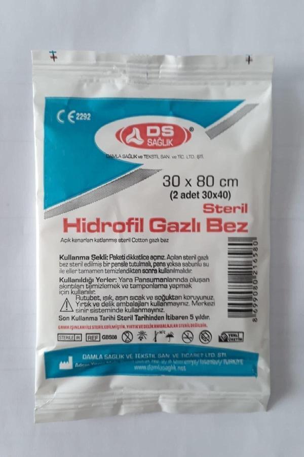 Ds Steril Hidrofil Gazlı Bez (2li) 30x80cm 10 Paket - Image 1
