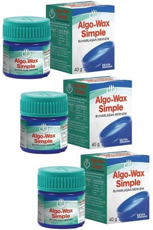 Algo-wax Simple Buharlaşan Merhem Vicks Krem 40 Gr X 3 Adet - Image 1