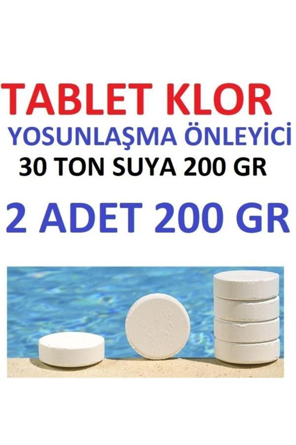 Tablet Klor 200 gr 2 Adet Yosun Önleyici Havuz Temizleyici Havuz Tablet Kloru Su Dezenfektanı - Image 1