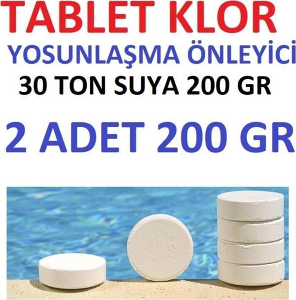 Tablet Klor 200 gr 2 Adet Yosun Önleyici Havuz Temizleyici Havuz Tablet Kloru Su Dezenfektanı - Image 1