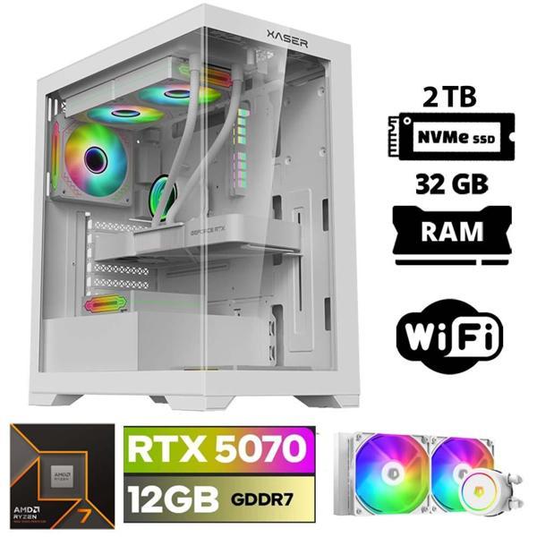 Xaser Lexus x110 Ryzen 7 7700 32GB DDR5 Ram 2TB M.2 NVMe SSD 12GB RTX5070 Sıvı Soğutmalı Oyuncu Bilgisayarı - Image 1