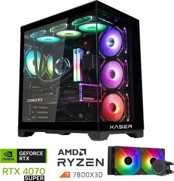 Xaser Lexus x250 Ryzen 7 7800X3D 32GB DDR5 Ram 1TB M.2 NVMe SSD 8GB RTX4070 SUPER Sıvı Soğutmalı Oyuncu Bilgisayarı - Image 1