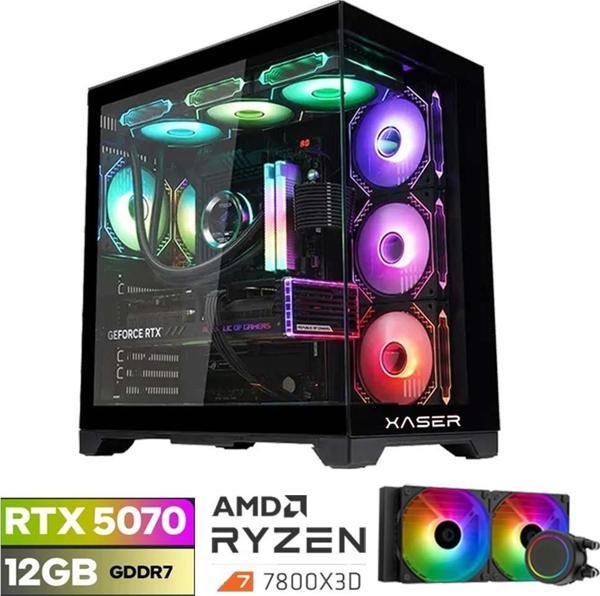 Xaser Lexus x260 Ryzen 7 7800X3D 32GB DDR5 Ram 1TB M.2 NVMe SSD 12GB RTX5070 Sıvı Soğutmalı Oyuncu Bilgisayarı - Image 1