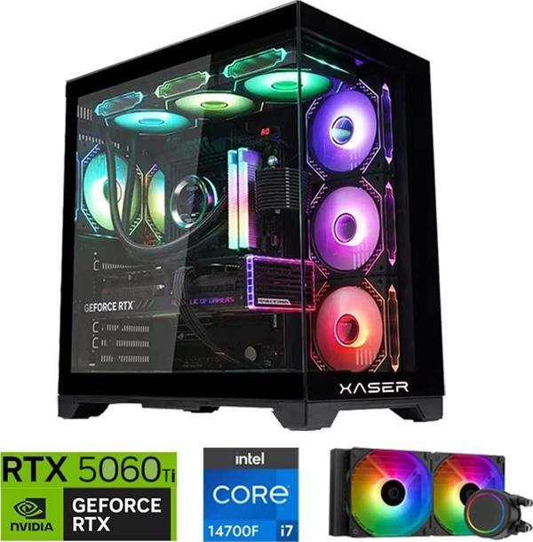 Xaser Lexus x340 i7 14700F 16GB DDR5 Ram 1TB M.2 NVMe SSD 8GB RTX5060 Ti Sıvı Soğutmalı Oyuncu Bilgisayar - Image 1