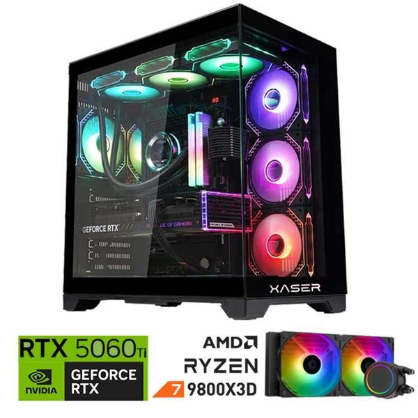 Xaser Lexus x510 Ryzen 7 9800X3D 32GB DDR5 Ram 1TB M.2 NVMe SSD 8GB RTX5060 Ti Sıvı Soğutmalı Oyuncu Bilgisayar - Image 1