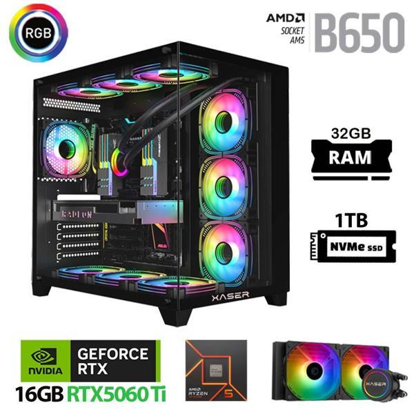 Xaser Lexus x660 Ryzen 5 8400F 32GB Ram 1TB M.2 NVMe SSD 16GB RTX5060 Ti Sıvı Soğutmalı Oyuncu Bilgisayarı - Image 1