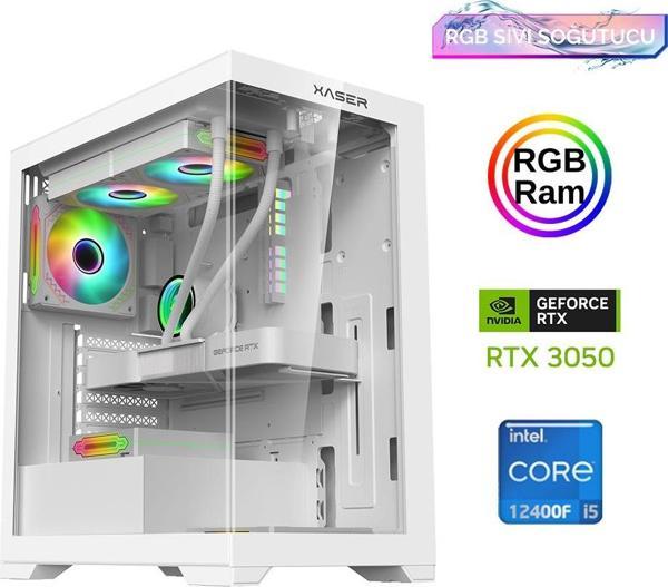 Xaser Xsr796 i5 12400F 16GB Ram 512GB M.2 NVMe SSD 6GB RTX3050 Sıvı Soğutma Oyuncu Bilgisayarı - Image 1