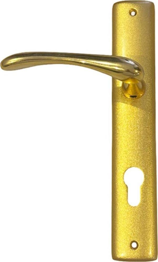 Hızır Bendio Naturel Gold Altın Kaplamalı %100 Pirinç Yale Çelik Kapı Kolu,Lüks,Dayanıklı,Paslanmaz - Image 1