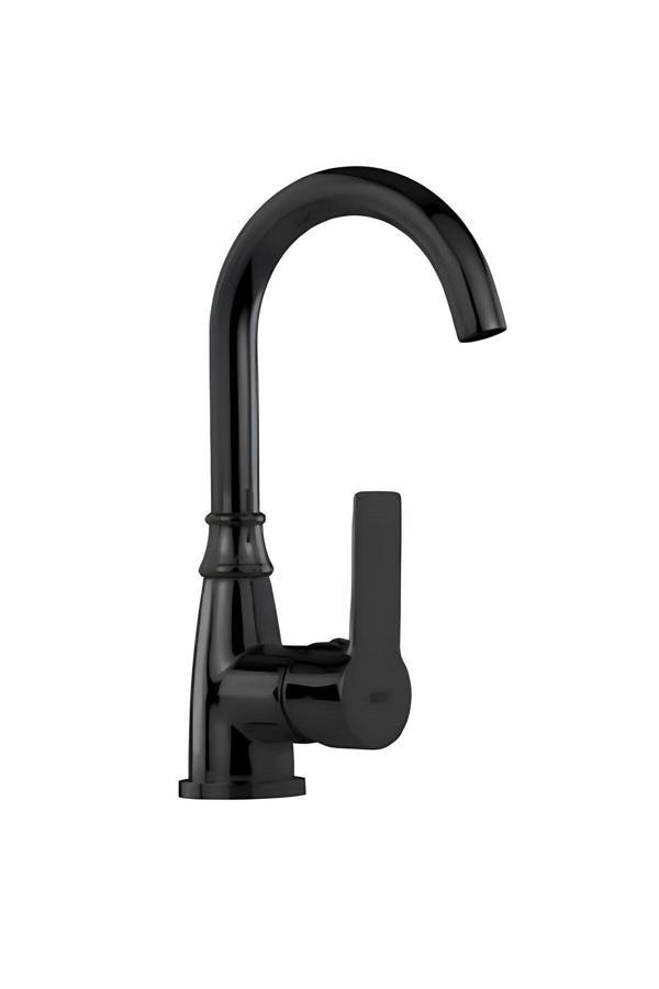 Nsk Alamera Pro Kuğu Lavabo Bataryası Siyah - Su Tasarruflu, Modern Tasarım, Uzun Ömürlü Kullanım - Image 1