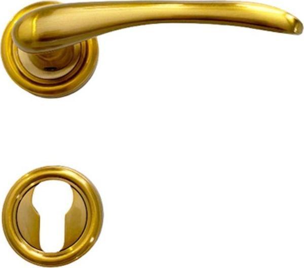 Hızır Bendio Altın Kaplamalı Rozetli %100 Pirinç Yale Çelik Kapı Kolu,Lüks,Dayanıklılık,Paslanmaz, 1 Takım - Image 1