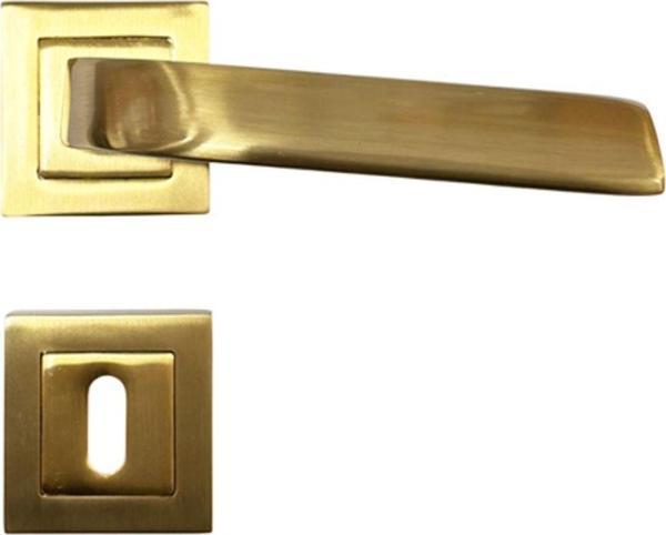 Nobel Massimo Koyu Mat Altın Kare Oda Kapı Kolu-Kolay Montaj, Iç Kapı Kolu, Modern Kapı Kolu (1 Takım) - Image 1