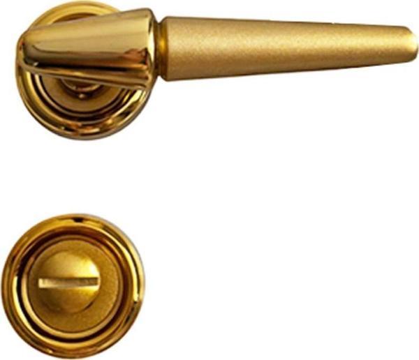 Hızır Onur Altın %100 Pirinç Rozetli Wc Kapı Kolu, Lüks Görünüm, Paslanmaz, Şık Ve Uzun Ömürlü (1 Takım) - Image 1