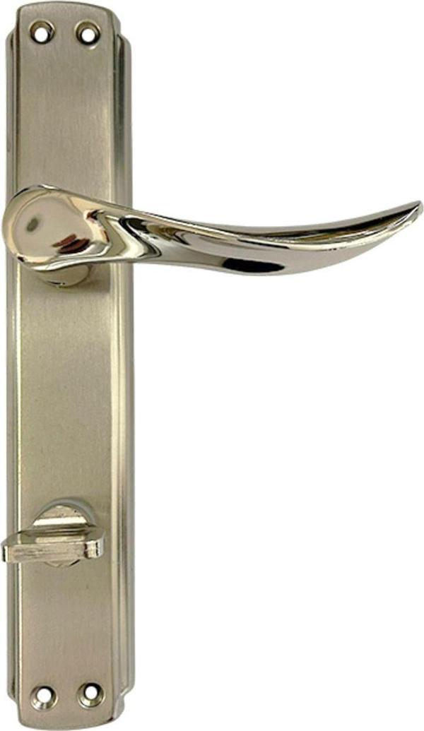 Hira Berfin Alüminyum Wc Kapı Kolu–Tuvalet & Banyo, Kilitli, Modern Tasarım (1 Takım-Arka Ve Ön) Sol Yön - Image 1