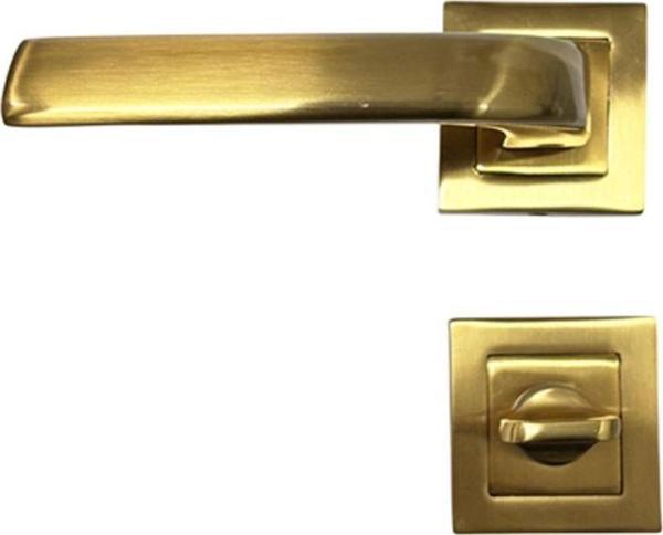 Nobel Massimo Koyu Mat Altın Kare Wc Kapı Kolu-Kolay Montaj, Iç Kapı Kolu, Modern Kapı Kolu (1 Takım) - Image 1